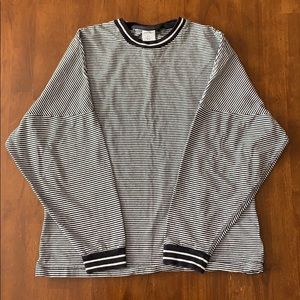 Urban Womens Black and White Striped T